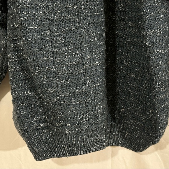 Vintage Harbour Club Wool Blend Sweater XL Made in Italy Chunky Knit Blue Gray - Picture 5 of 5